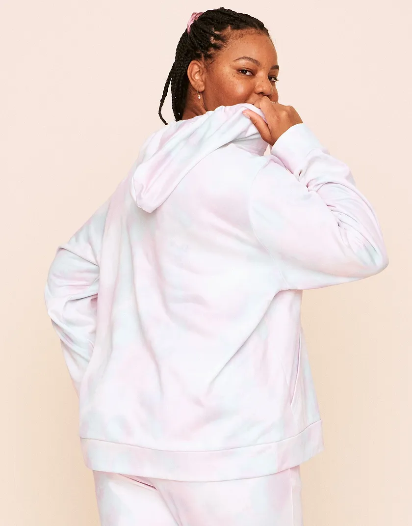 Faye Hooded Pullover Tie Dye Pink Plus activewear bundle Model 5