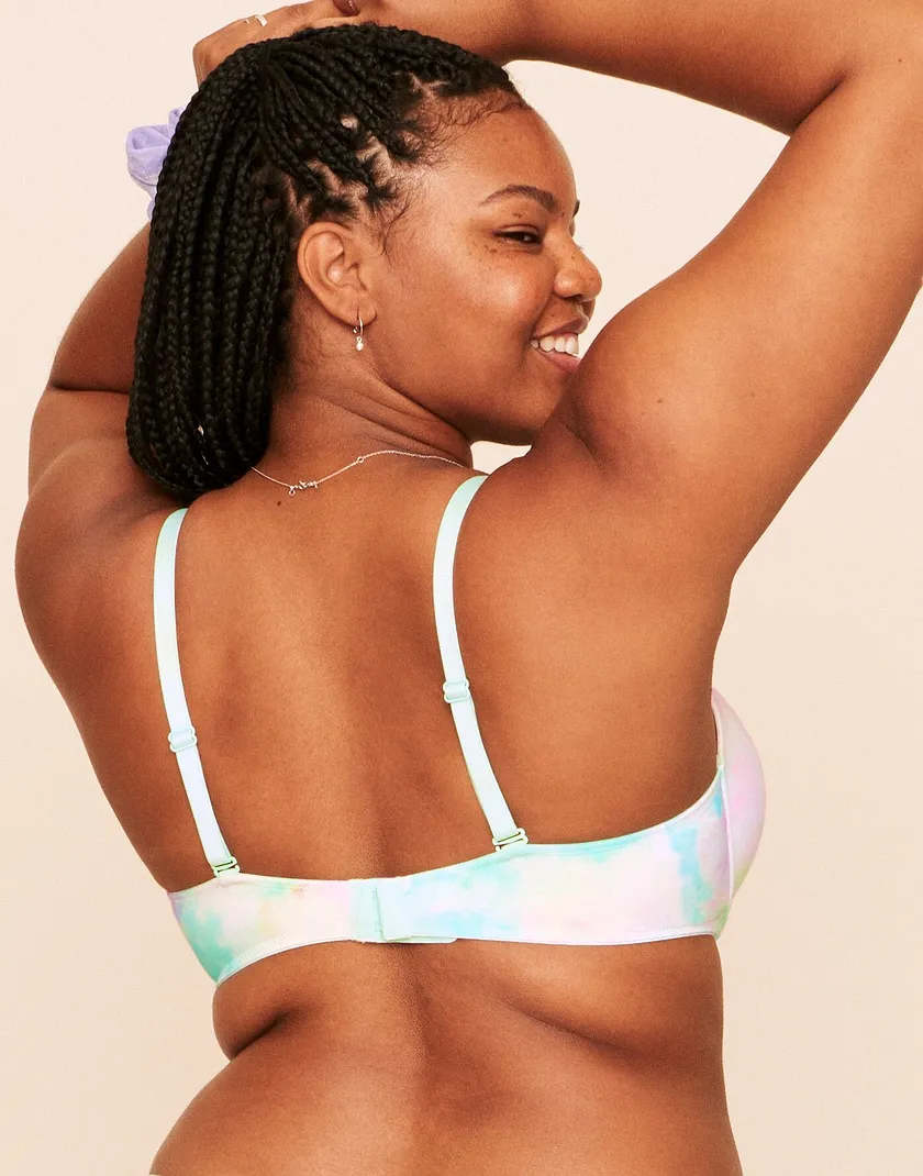 Jordyn Plunge Push Up Bra Tie Dye Blue Plus Push Up bra bundle Model 5