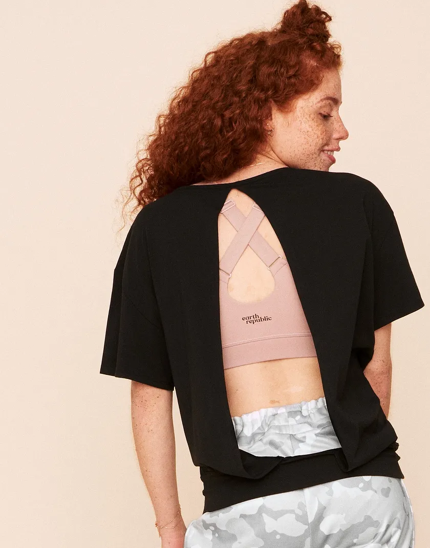 Juniper Top Black activewear bundle Model 6