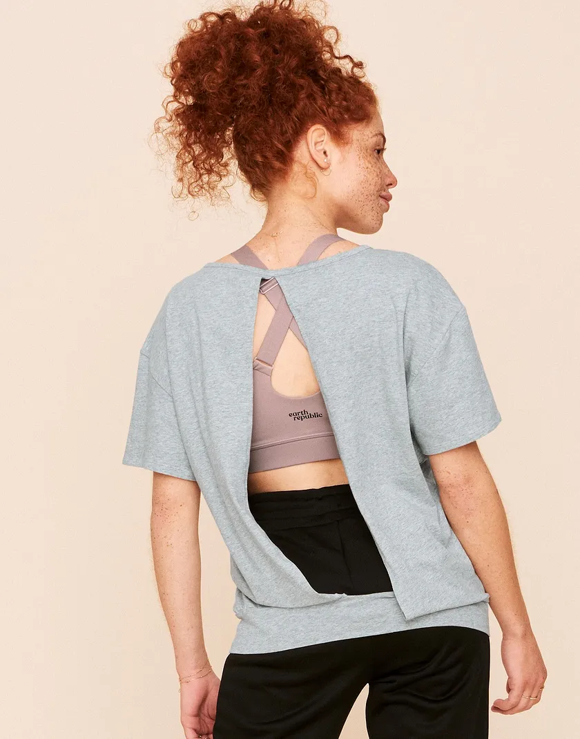 Juniper Top Gray activewear bundle Model 4