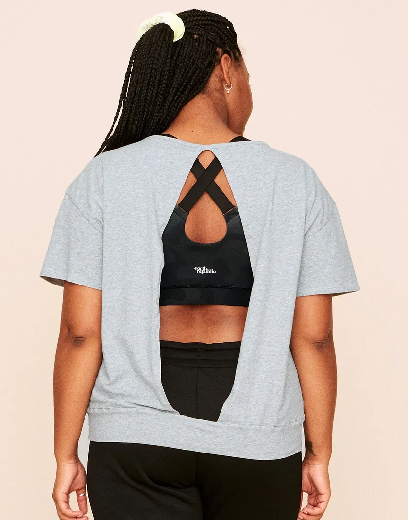 Juniper Top Gray Plus activewear bundle Model 5