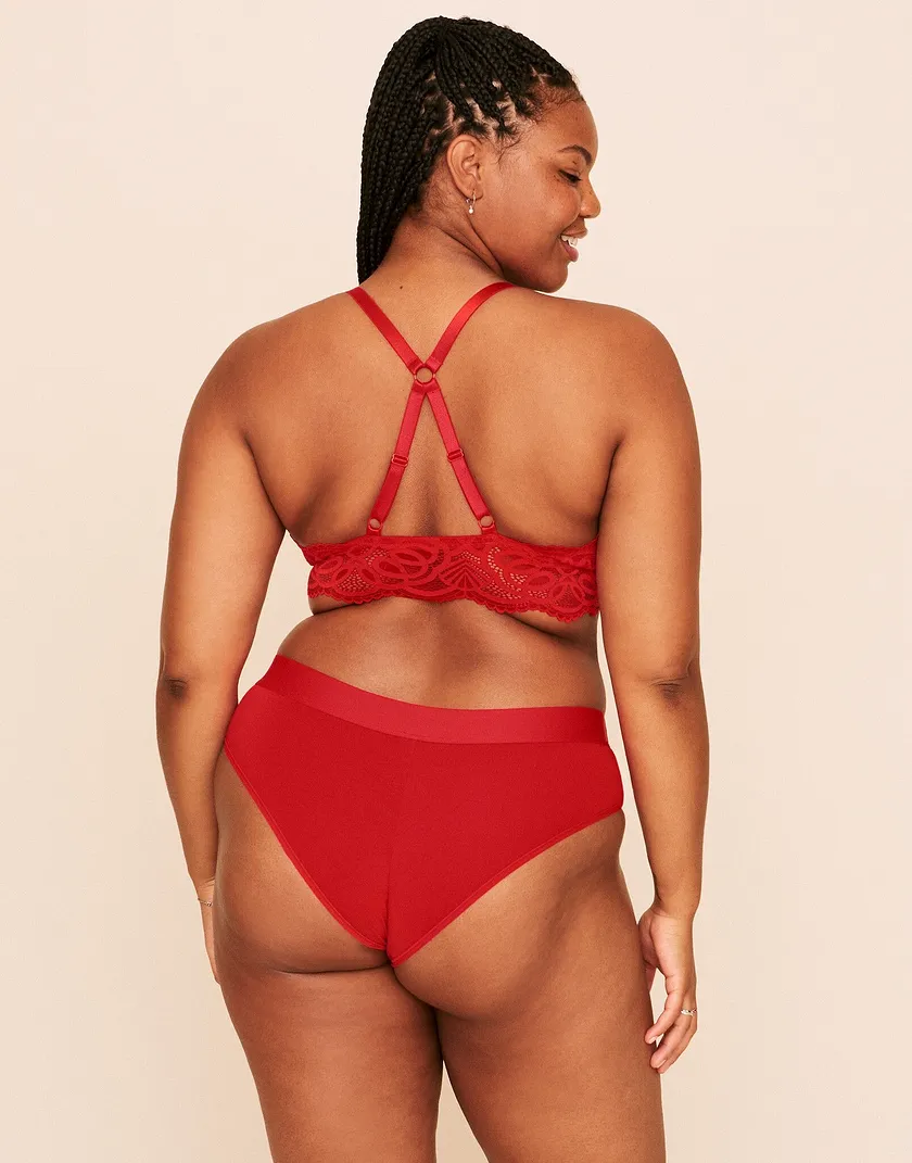 Logan Cotton Cheeky Dark Red Plus panty bundle Model 6