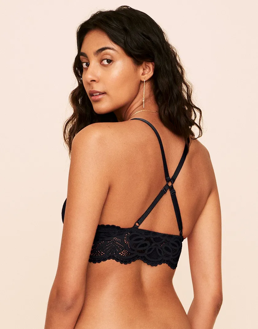 Maisie Longline Bralette Black Lined bra bundle Model 6