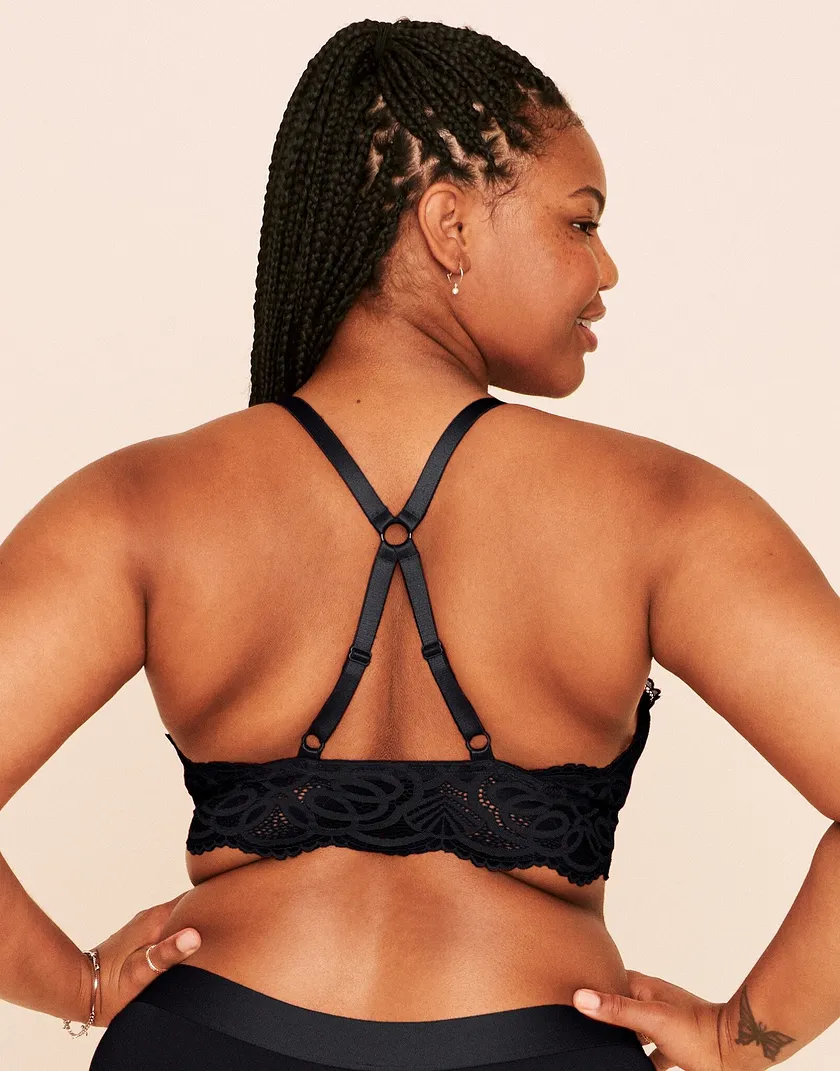 Maisie Longline Bralette Black Plus Lined bra bundle Model 5