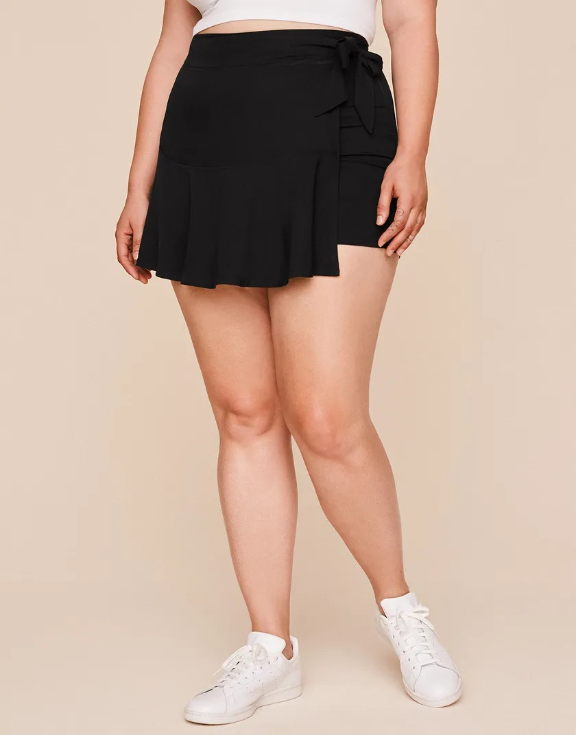 Savannah Skort Black Plus legwear bundle Model 2