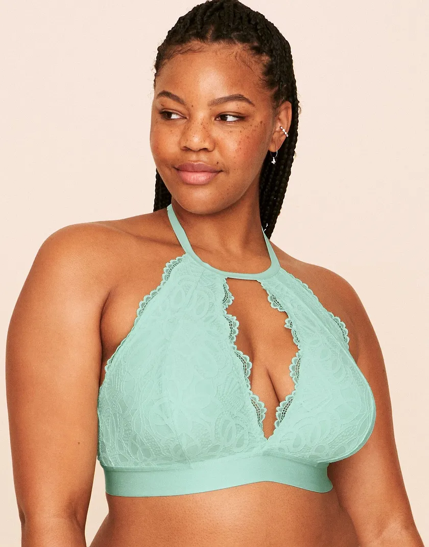 Rylan Halter Bralette Light Green Plus Lined bra bundle Model 2