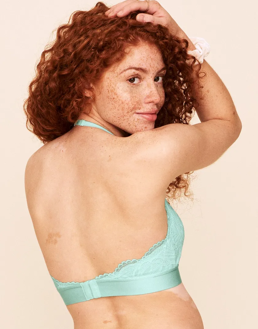 Rylan Halter Bralette Light Green Lined bra bundle Model 4
