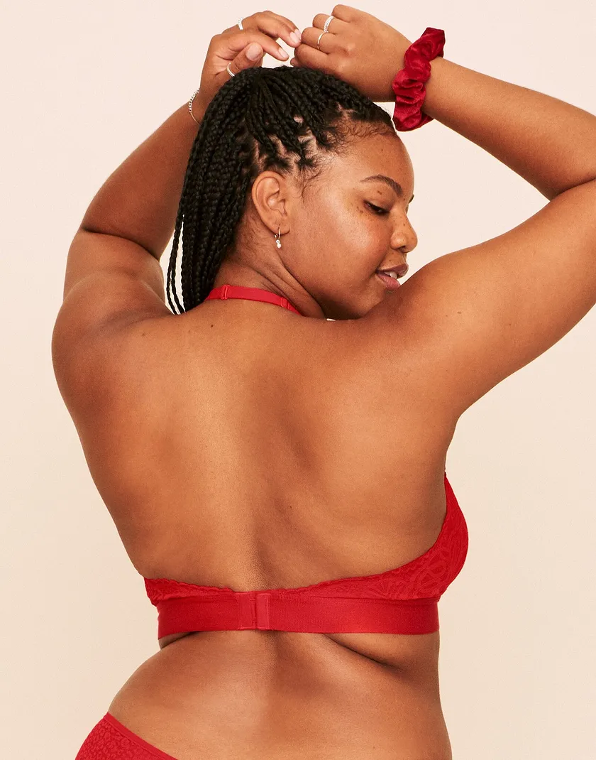 Rylan Halter Bralette Dark Red Plus Lined bra bundle Model 5
