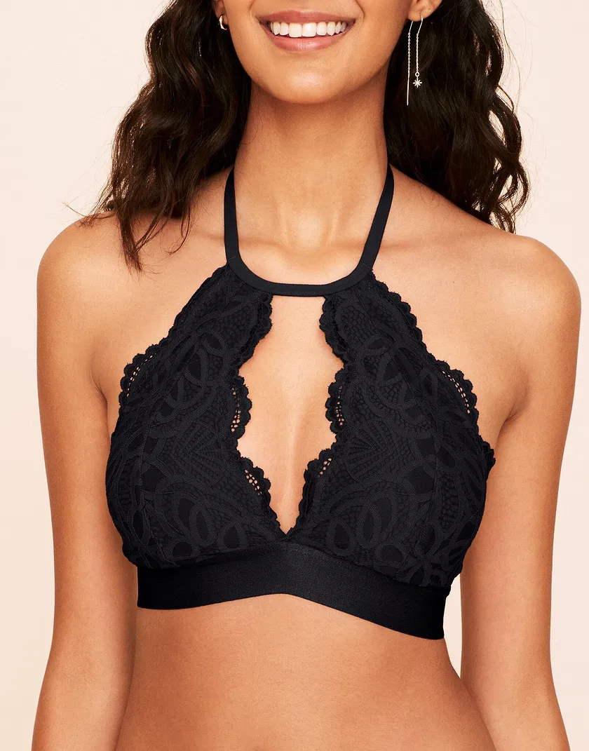 Rylan Halter Bralette Black Lined bra bundle Model 4