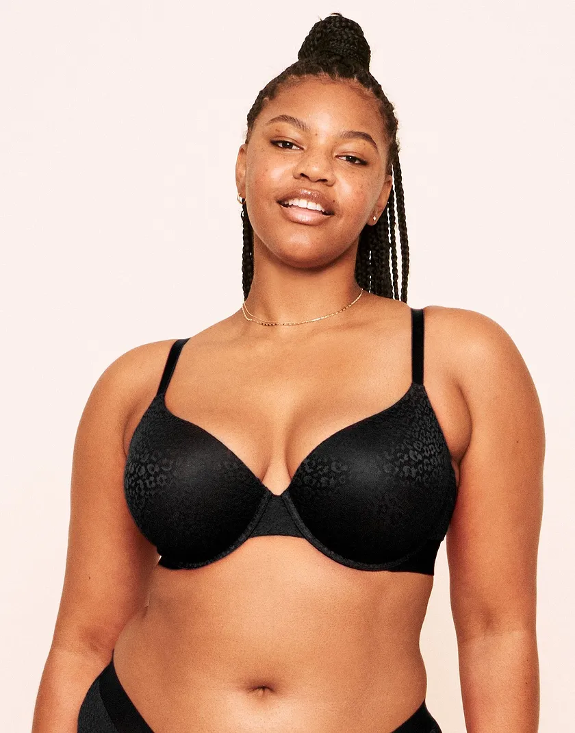 Kendall Lace Plunge Push Up Bra Black Plus Push Up bra bundle Model 2