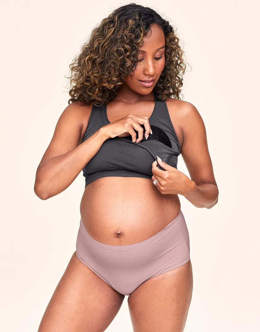 Maternity Nursing/Pump Bra Dark Gray bra bundle Model 4