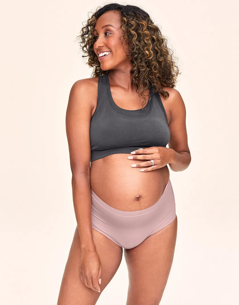 Maternity Nursing/Pump Bra Dark Gray bra bundle Model 3