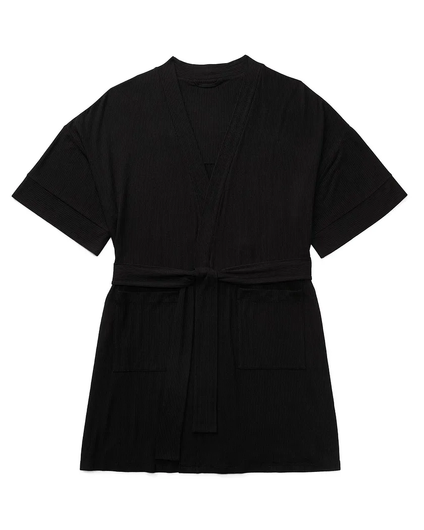 Anytime Kimono Black athleisure bundle Still 3