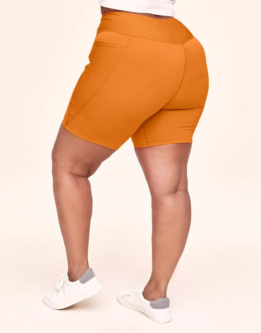 Bailey Brushed Biker Short Orange Plus activewear bundle Model 6