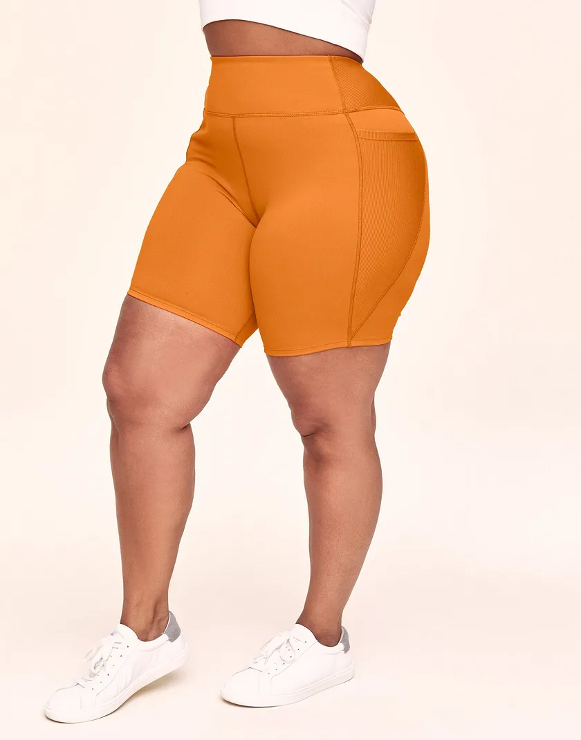 Bailey Brushed Biker Short Orange Plus activewear bundle Model 1