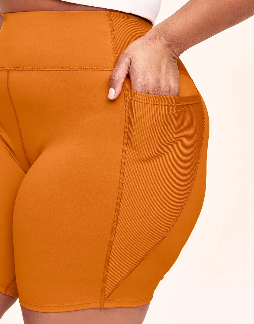 Bailey Brushed Biker Short Orange Plus activewear bundle Model 4