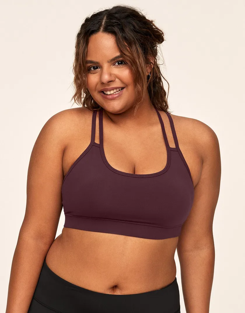 Cora Cozy Bra Red Plus Lined activewear bundle Model 5