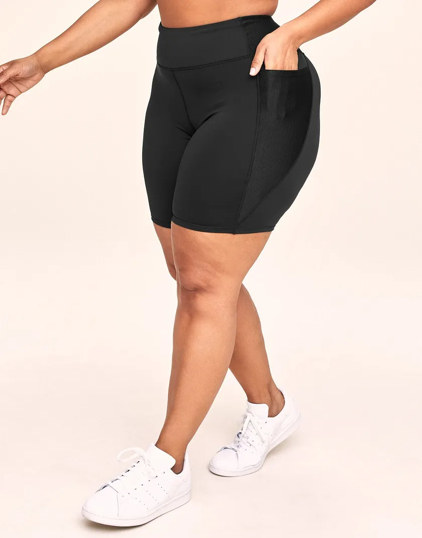 Bailey Brushed Biker Short Black Plus activewear bundle Model 1