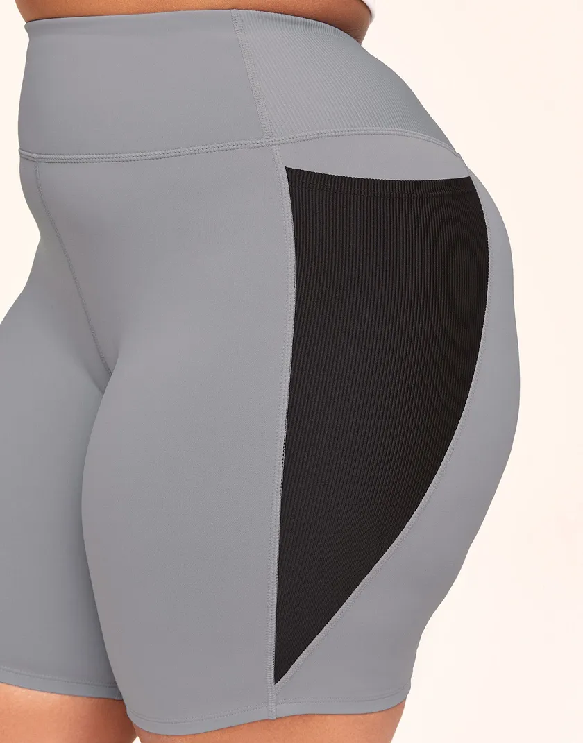 Bailey Brushed Biker Short Gray Plus activewear bundle Model 5