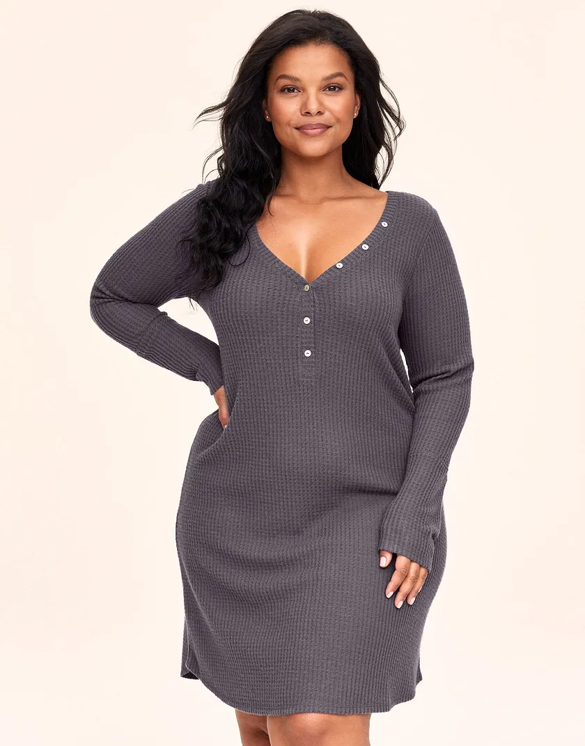 Leidy Dark Gray Plus Unlined sleepwear bundle Model 1