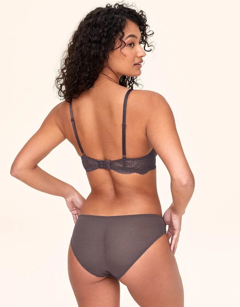 Candice Dark Gray Unlined bra and panty bundle Model 4