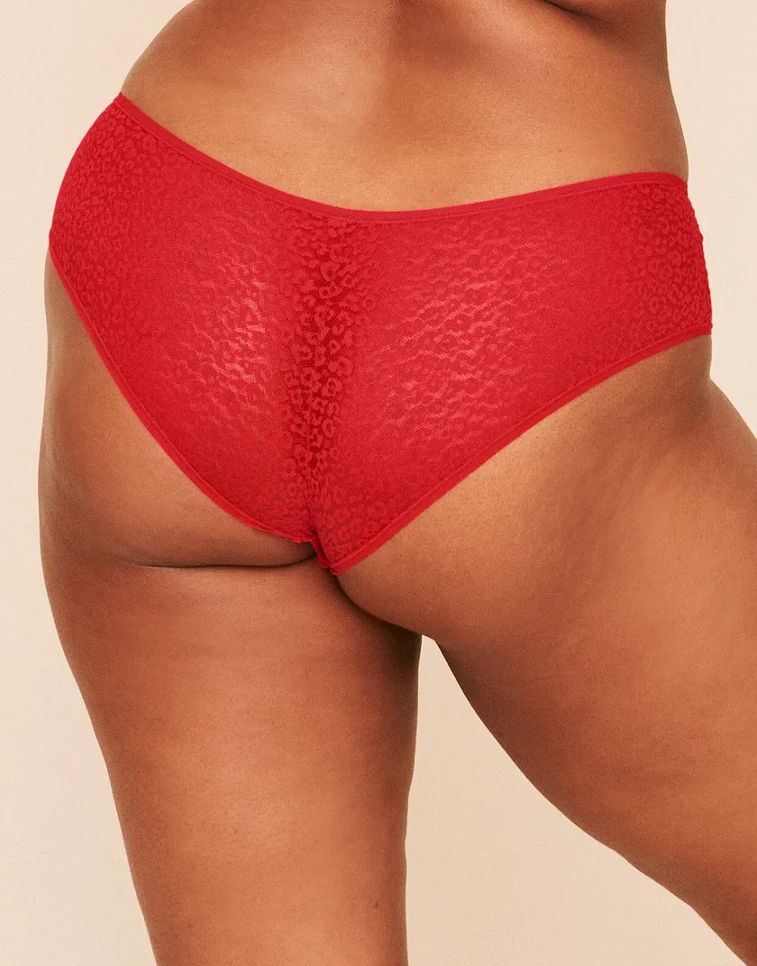 Billie Lace Cheeky Dark Red Plus panty bundle Model 1