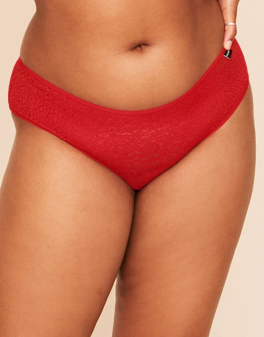 Billie Lace Cheeky Dark Red Plus panty bundle Model 4