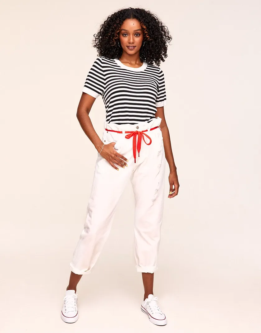 Princeton Sweater Stripe White tops bundle Model 4