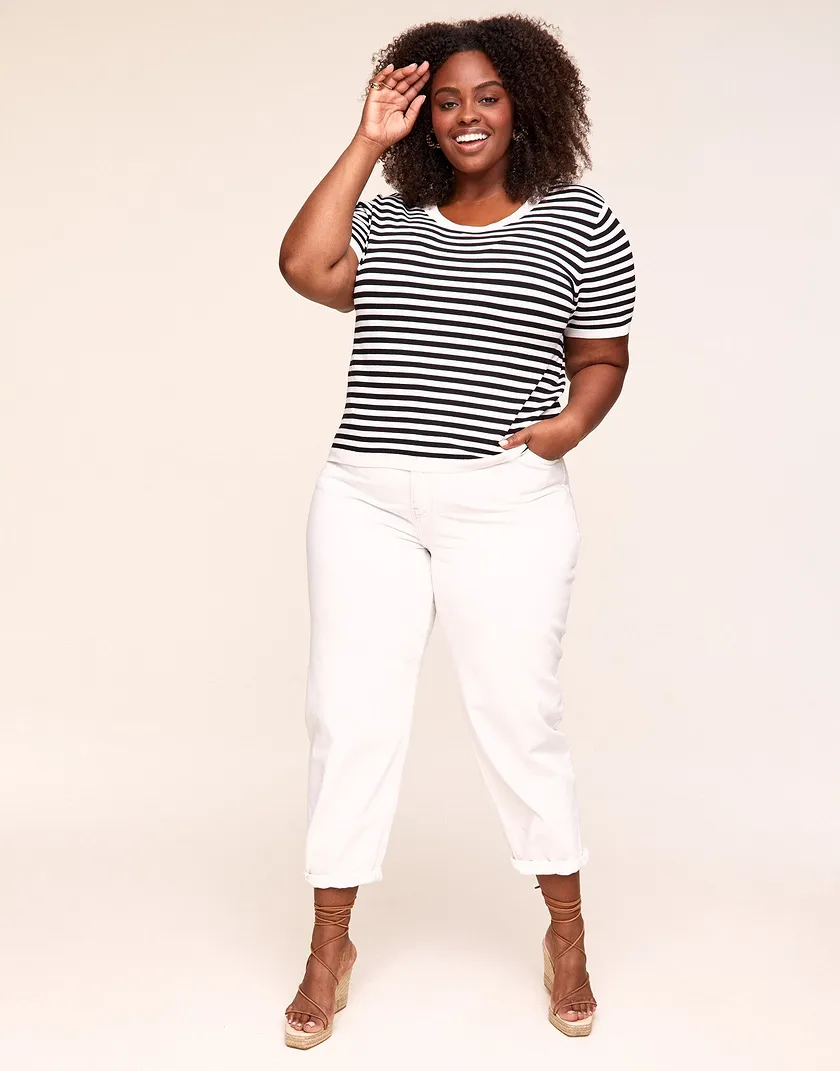 Princeton Sweater Stripe White Plus tops bundle Model 2