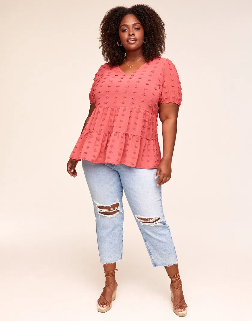 Bloomingdale Top Dark Pink Plus tops bundle Model 2