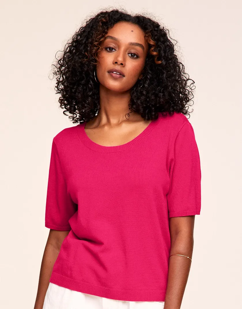 Archer Sweater Dark Pink Plus tops bundle Model 1