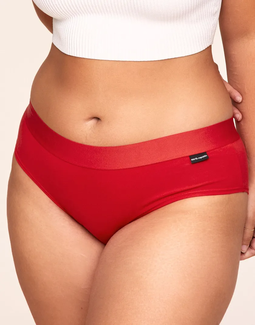 Hayden Cotton Hipster Dark Red Plus panty bundle Model 4