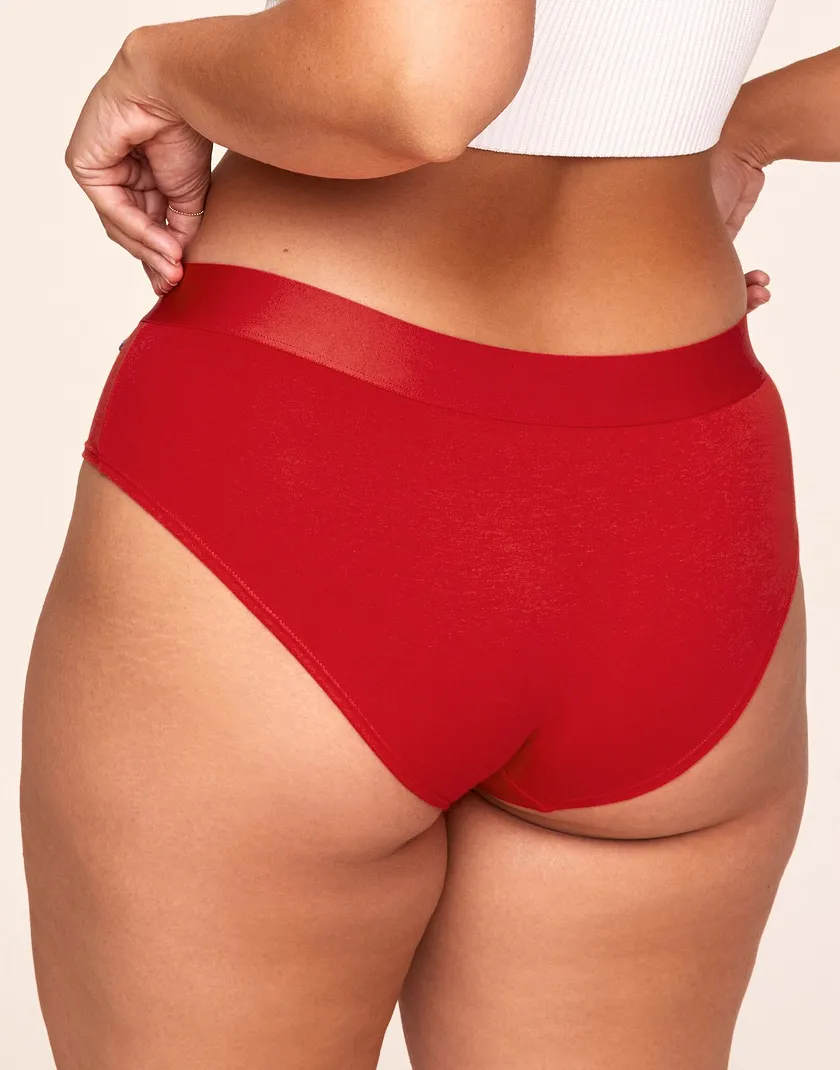 Hayden Cotton Hipster Dark Red Plus panty bundle Model 1