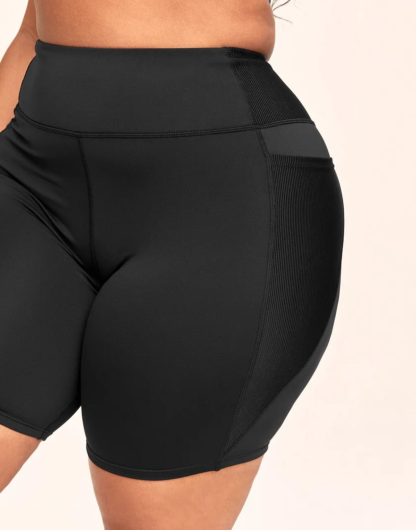 Bailey Brushed Biker Short Black Plus activewear bundle Model 4