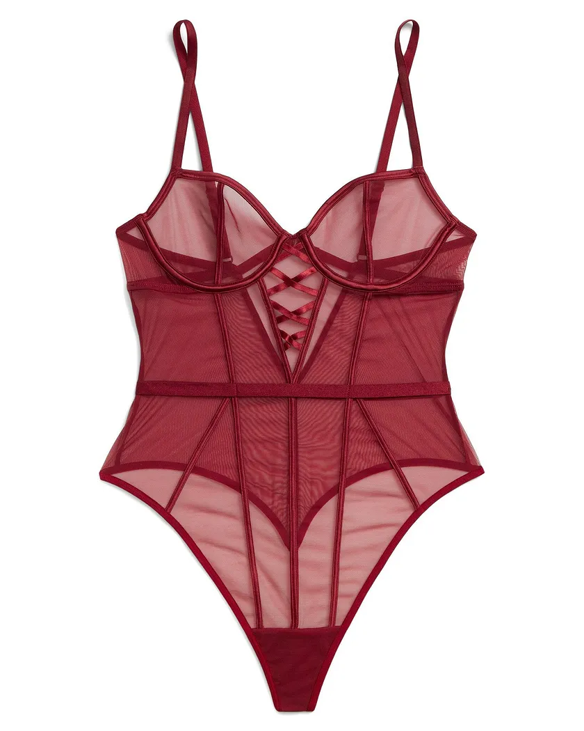 Lucia Dark Red Unlined lingerie bundle Still 2