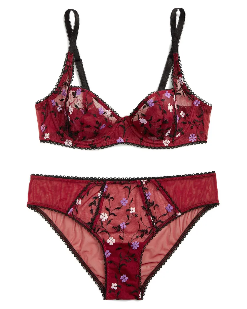 Rosa Floral Red 5 Unlined bra bundle Still 5