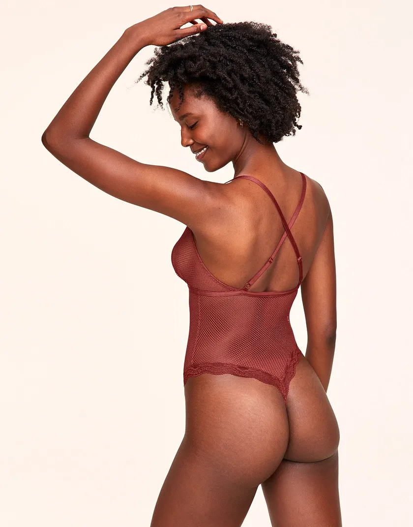 Jennifer Dark Red Unlined lingerie bundle Model 6