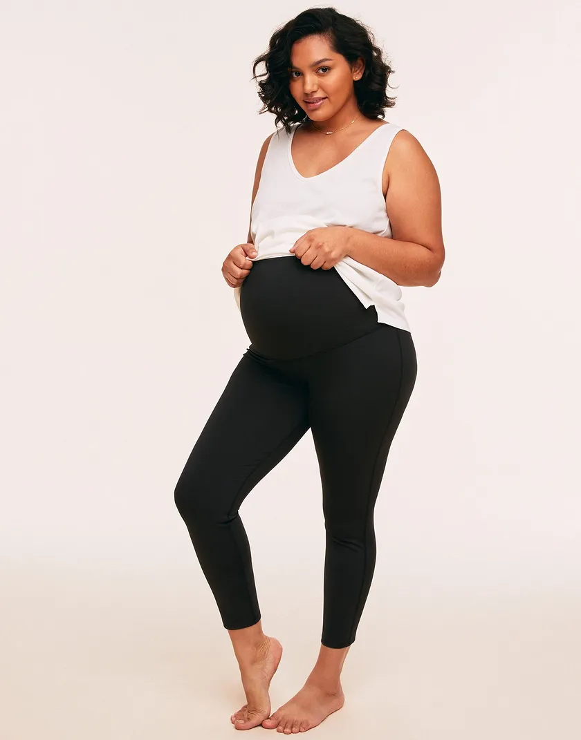 Rachel Recycled Maternity Legging Black Plus activewear bundle Model 1