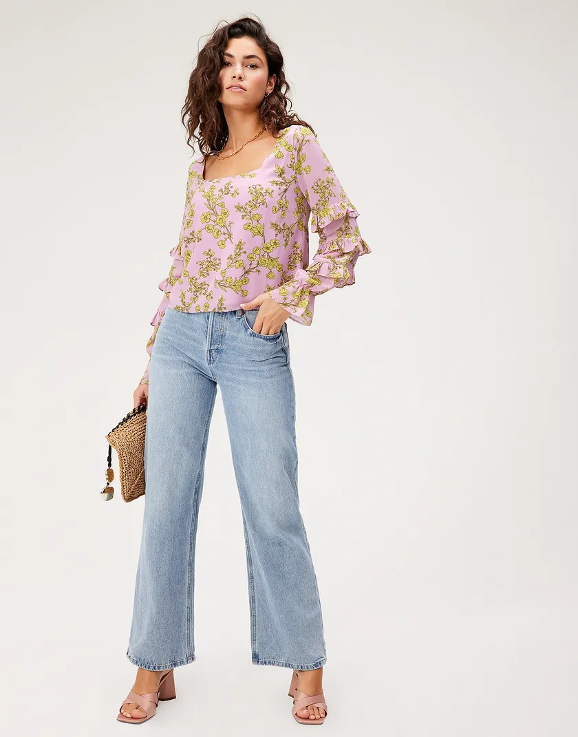 Brianna Top Floral Purple shirts & blouses bundle Model 4