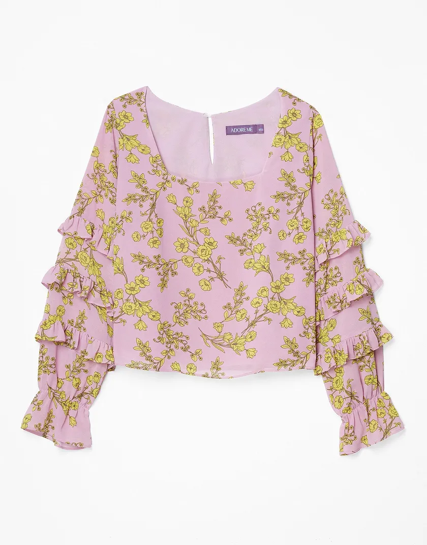 Brianna Top Floral Purple shirts & blouses bundle Still 3