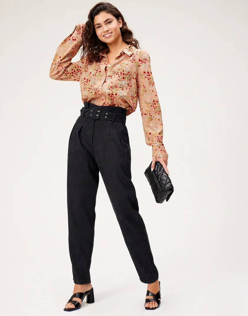 Lela Shirt Floral Beige shirts & blouses bundle Model 4