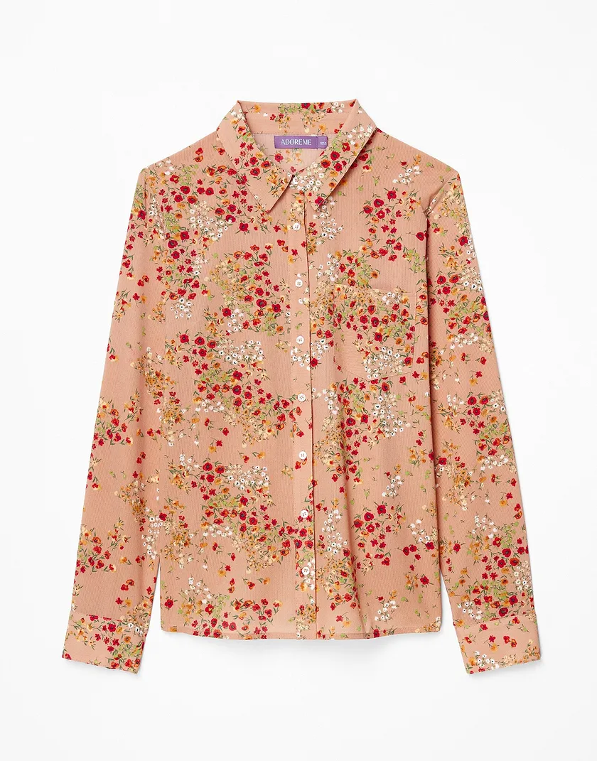 Lela Shirt Floral Beige shirts & blouses bundle Still 3