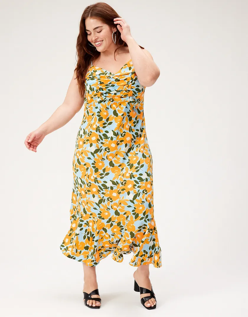 Marge Dress Floral Blue Plus dresses bundle Model 2