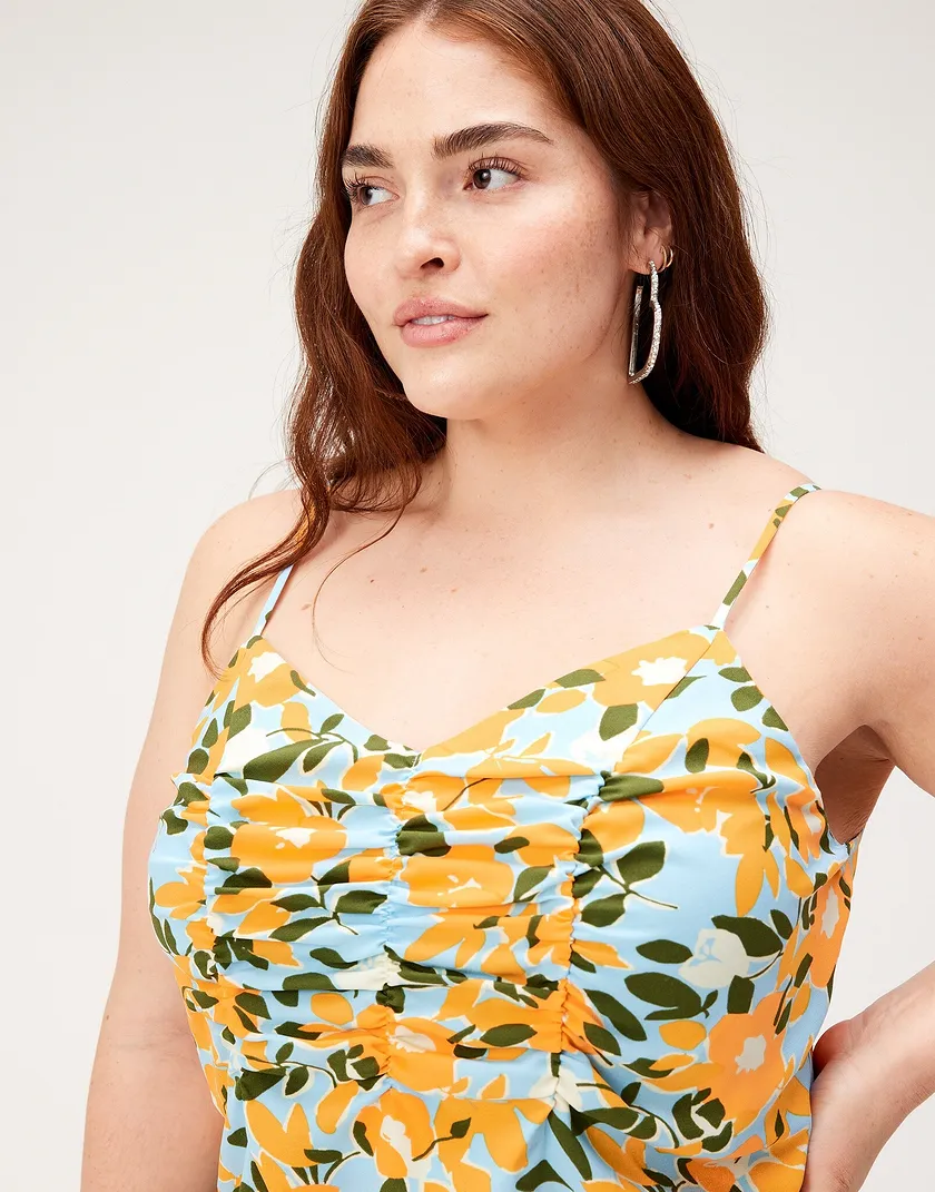 Marge Dress Floral Blue Plus dresses bundle Model 5