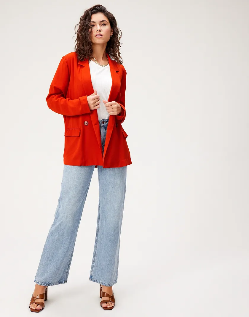 Marley Blazer Dark Red outerwear bundle Model 3