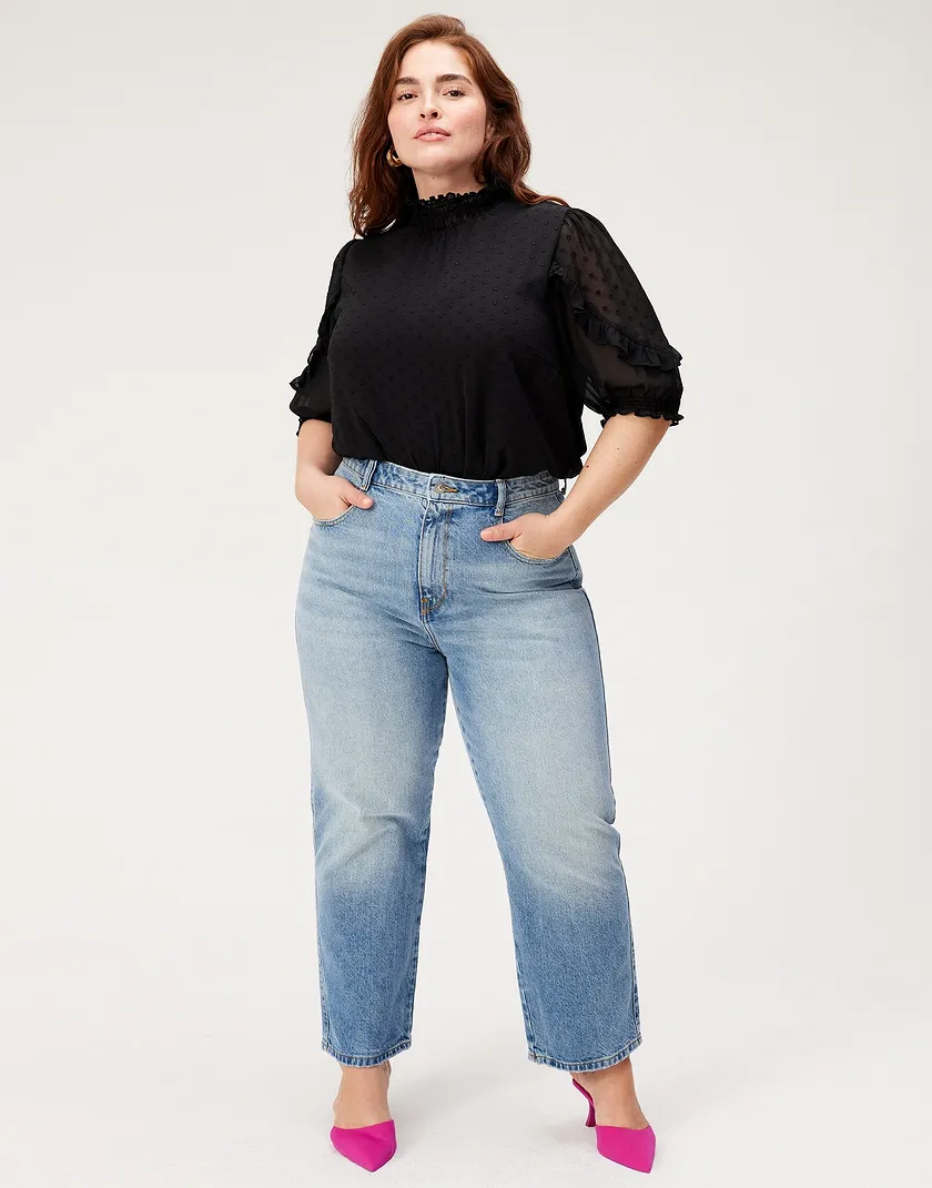 Nina Top Black Plus shirts & blouses bundle Model 2
