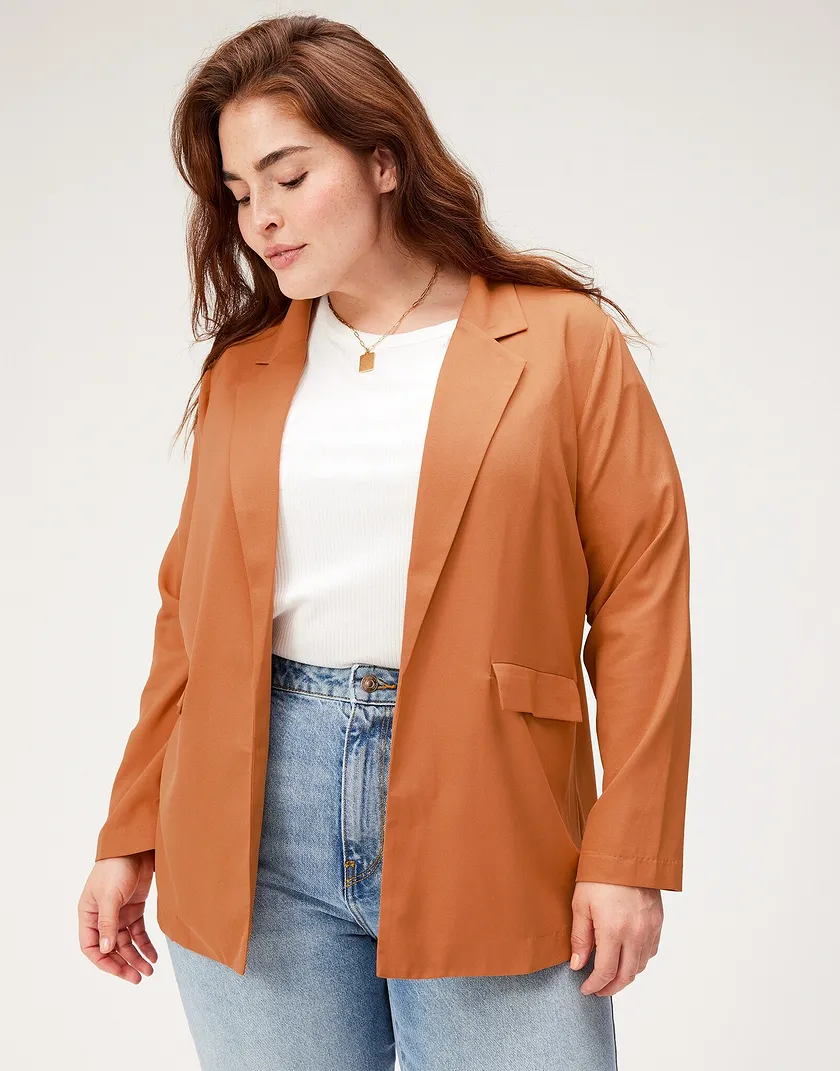 Sabrina Blazer Medium Beige Plus outerwear bundle Model 1
