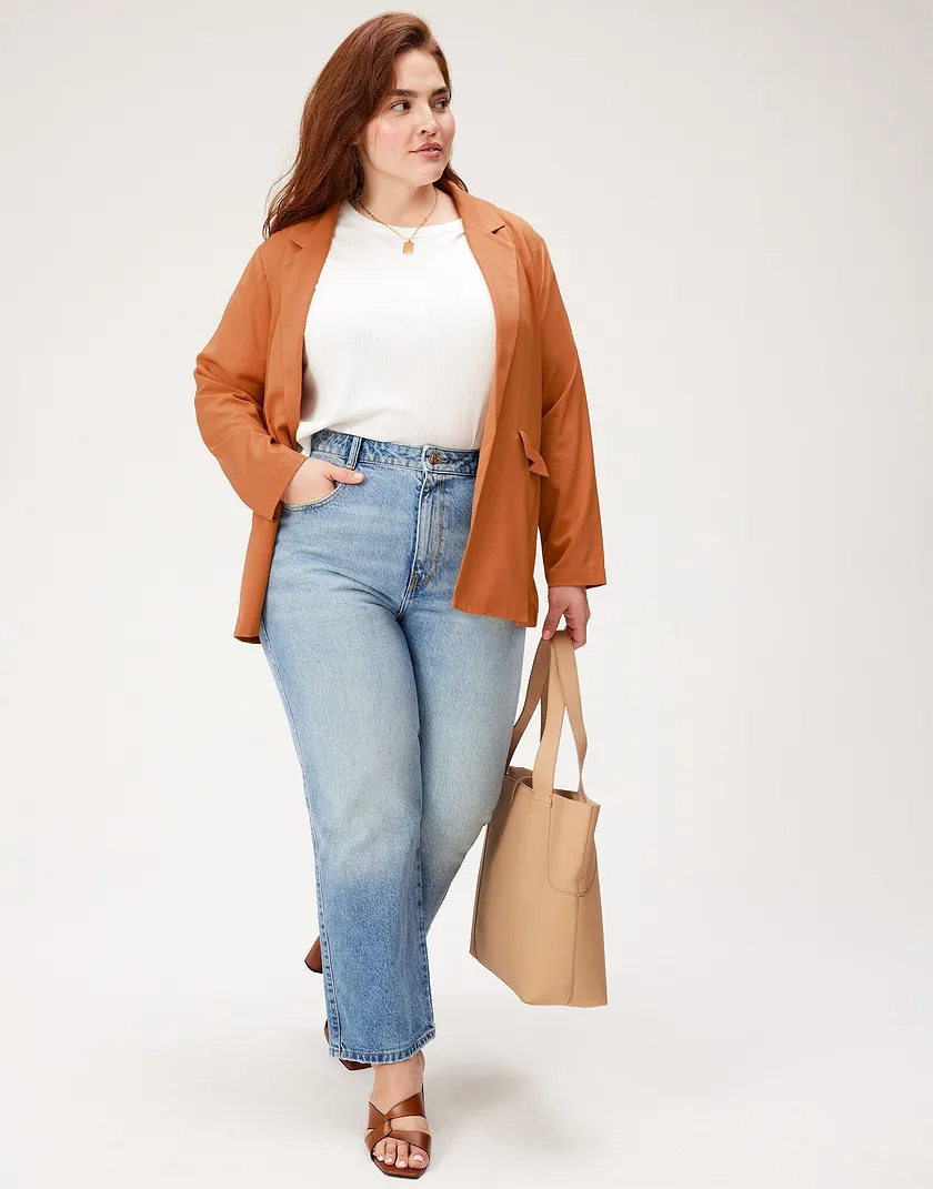Sabrina Blazer Medium Beige Plus outerwear bundle Model 4
