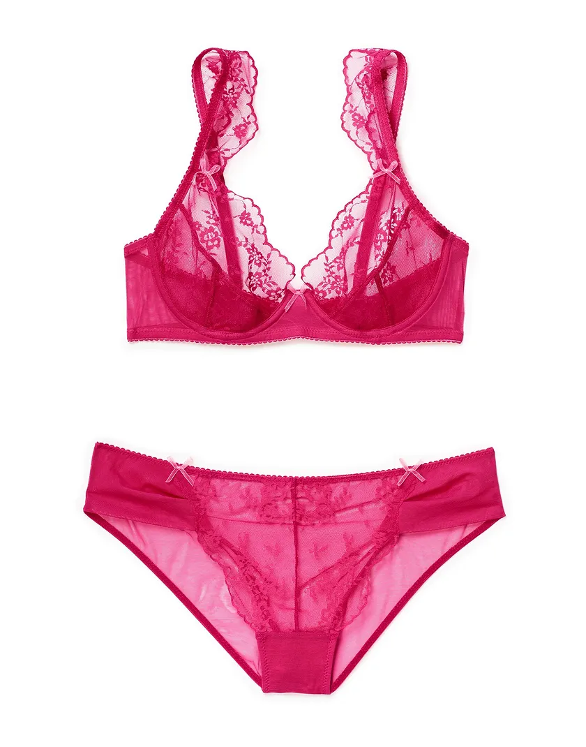 Clera Dark Pink 2 Unlined bra bundle Still 3