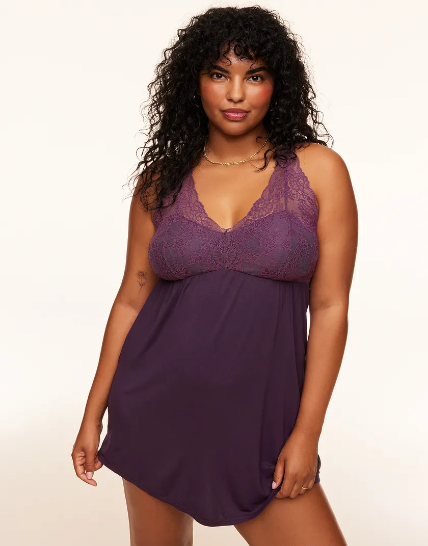 Richelle Dark Purple Plus sleepwear bundle Model 1